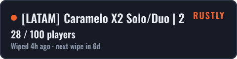 [LATAM] Caramelo X2 Solo/Duo | 23/10 Wipe — live status badge