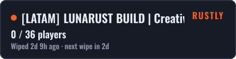 [LATAM] LUNARUST BUILD | Creativo — live status badge