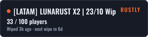 LATAM LUNARUST X2 | 23/10 Wipe — live status