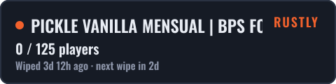 PICKLE VANILLA MENSUAL | BPS FORCE — live status