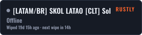 [LATAM/BR] SKOL LATAO [CLT] Solo/Duo — live status badge