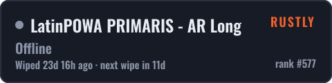 LatinPOWA PRIMARIS - AR Long — live status