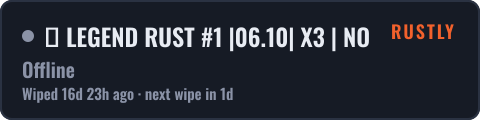 ★ LEGEND RUST #1 |06.10| X3 | NO LIMIT — live status