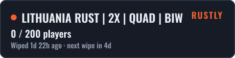 LITHUANIA RUST | 2X | QUAD | BIWEEKLY — live status badge