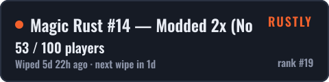 Magic Rust #14 — Modded 2x (No limit) | Pyccкий — live status