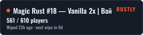 Magic Rust #18 — Vanilla 2x | Baйп 14.10 — live status