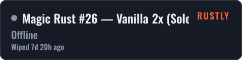 Magic Rust #26 — Vanilla 2x (Solo/Duo) | Baйп 09.10 — live status badge