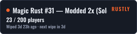 Magic Rust #31 — Modded 2x (Solo/Duo) | Pyccкий — live status