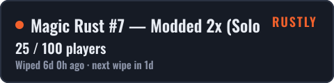 Magic Rust #7 — Modded 2x (Solo/Duo/Trio) | Pyccкий — live status badge
