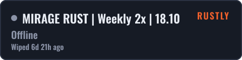 MIRAGE RUST | Weekly 2x | 18.10 — live status badge