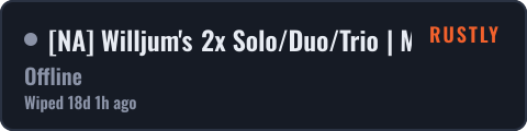[NA] Willjum's 2x Solo/Duo/Trio | Monday wipes — live status badge