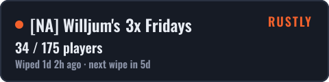 [NA] Willjum's 3x Fridays — live status badge