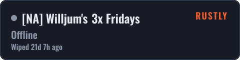 [NA] Willjum's 3x Fridays — live status badge