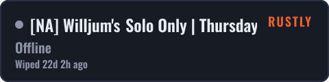 NA Willjum's Solo Only | Thursday Wipes — live status