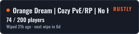 Orange Dream | Cozy PvE/RP | No KOS — live status badge