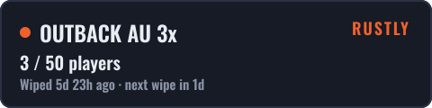 OUTBACK AU 3x — live status badge