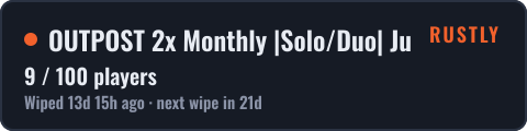 OUTPOST 2x Monthly |Solo/Duo| Just Wiped — live status