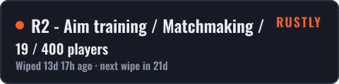 R2 - Aim training / Matchmaking / Facechecks - EU Main — live status