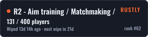 R2 - Aim training / Matchmaking / Facechecks - RU Main — live status badge