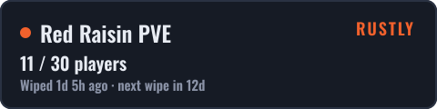 Red Raisin PVE — live status