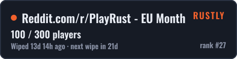 Reddit.com/r/PlayRust - EU Monthly — live status