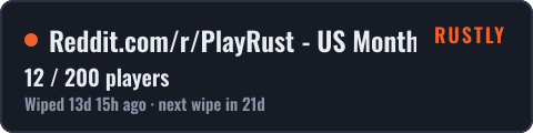 Reddit.com/r/PlayRust - US Monthly Quad — live status