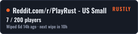 Reddit.com/r/PlayRust - US Small — live status