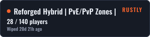 Reforged Hybrid | PvE/PvP Zones | Zombies | Events — live status