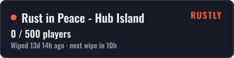 Rust in Peace - Hub Island — live status