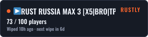 ▶RUST RUSSIA MAX 3 X5|BRO|TP|FPS+ WIPE 26.10◀ — live status