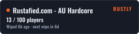 Rustafied.com - AU Hardcore — live status badge