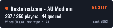 Rustafied.com - AU Medium — live status badge