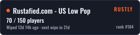 Rustafied.com - US Low Pop — live status badge