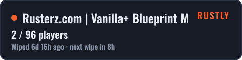 Rusterz.com | Vanilla+ Blueprint Mensual | MAPWIPE 8.10 — live status