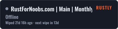 RustForNoobs.com | Main | Monthly | EU — live status badge