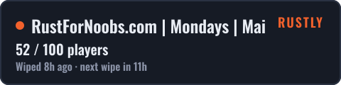 RustForNoobs.com | Mondays | Main | EU 14.10 — live status badge