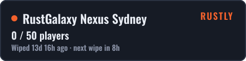RustGalaxy Nexus Sydney — live status badge
