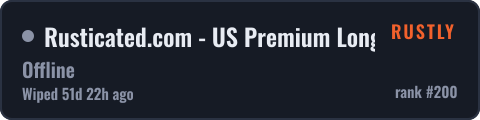 Rusticated.com - US Premium Long — live status badge