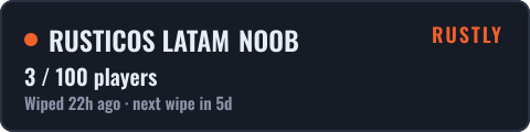 RUSTICOS LATAM NOOB — live status badge