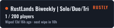 RustLands Biweekly | Solo/Duo/Trio | No BP Wipe — live status