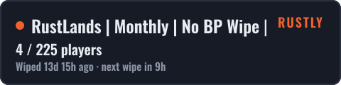 RustLands | Monthly | No BP Wipe | Active Admins 7/2 7.2 2/7 2. — live status