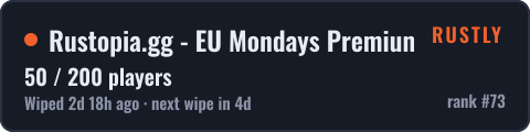 Rustopia.gg - EU Mondays Premium — live status badge