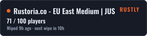 Rustoria.co - EU East Medium | JUST WIPED 15.10 — live status