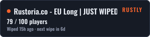 Rustoria.co - EU Long | JUST WIPED 25.10 — live status