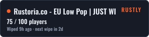 Rustoria.co - EU Low Pop | JUST WIPED 04.10 — live status