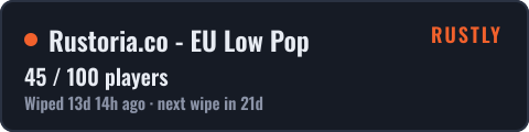Rustoria.co - EU Low Pop — live status badge