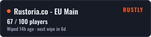 Rustoria.co - EU Main — live status badge