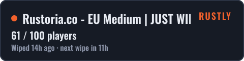 Rustoria.co - EU Medium | JUST WIPED 15.10 — live status