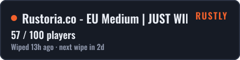 Rustoria.co - EU Medium | JUST WIPED 04.10 — live status badge