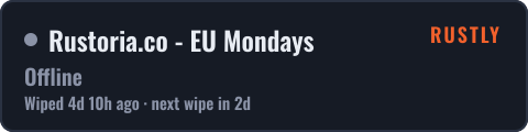 Rustoria.co - EU Mondays — live status badge